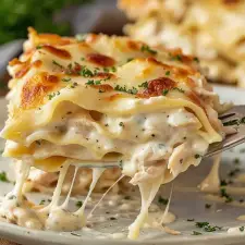 Creamy White Cheese Chicken Lasagna -image
