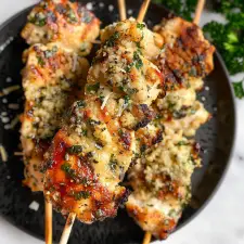 Garlic Parmesan Chicken Skewers Recipe