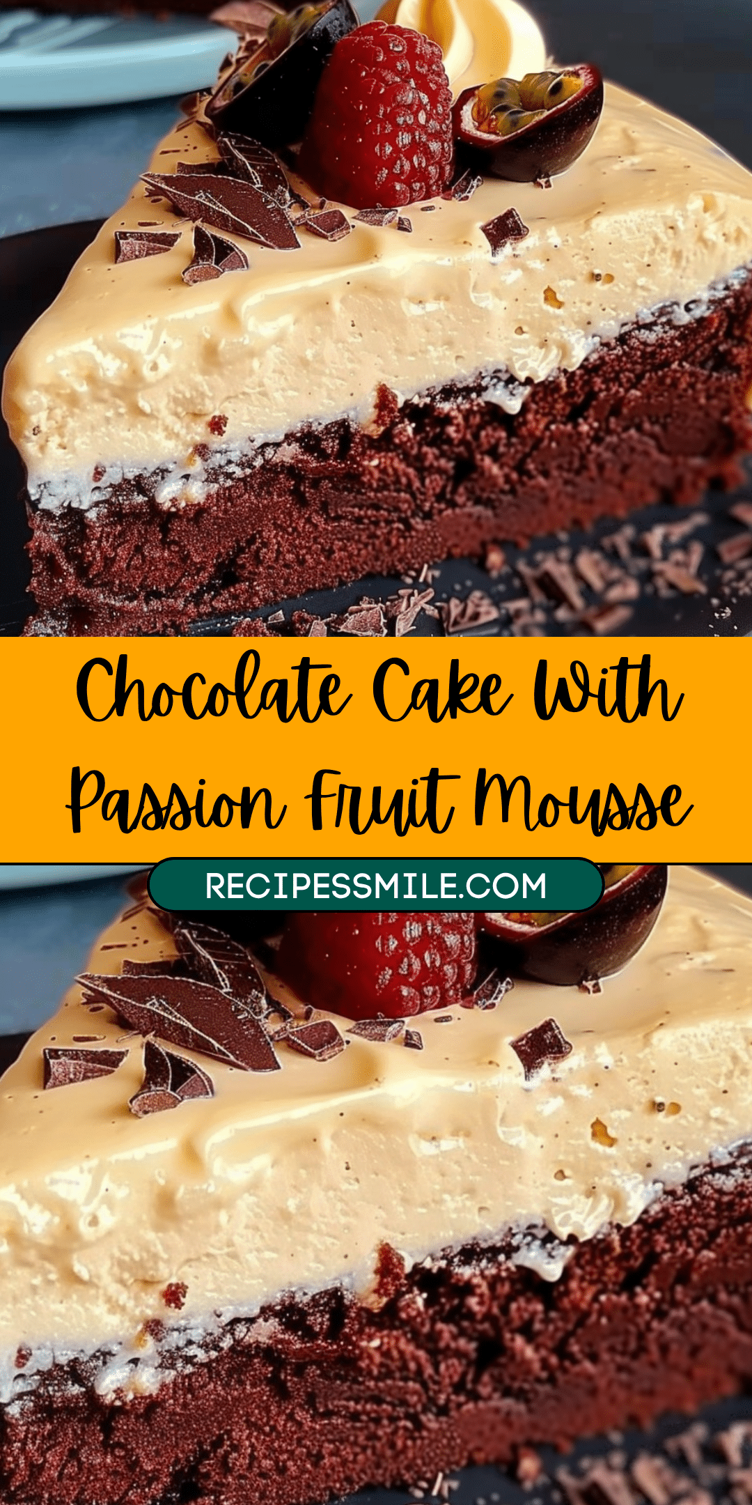Chocolate Cake With Passion Fruit Mousse - Recipes Smile