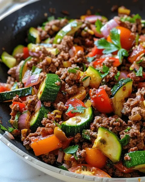 Mediterranean Ground Beef Stir Fry - Recipes Smile