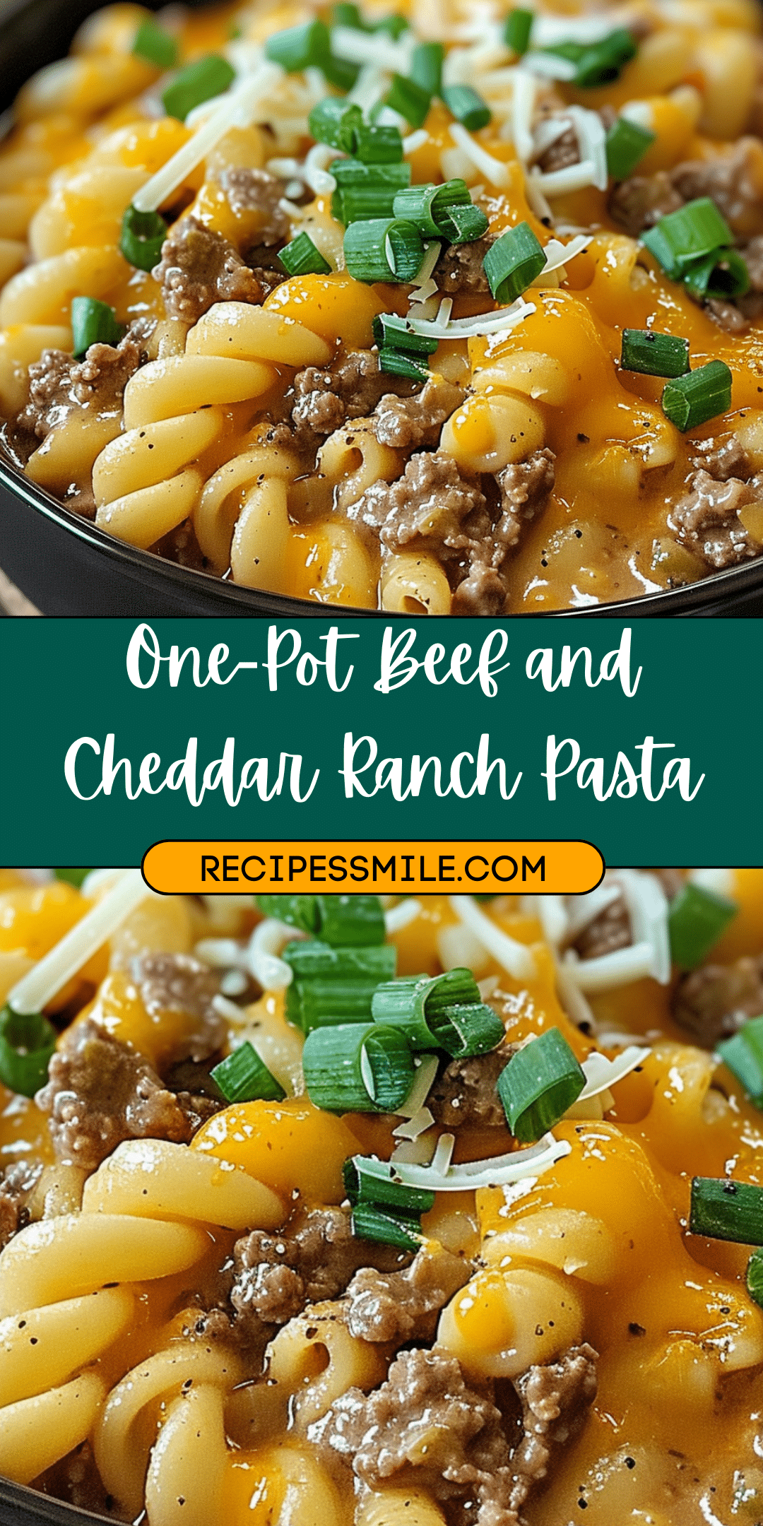One-Pot Beef and Cheddar Ranch Pasta - Recipes Smile