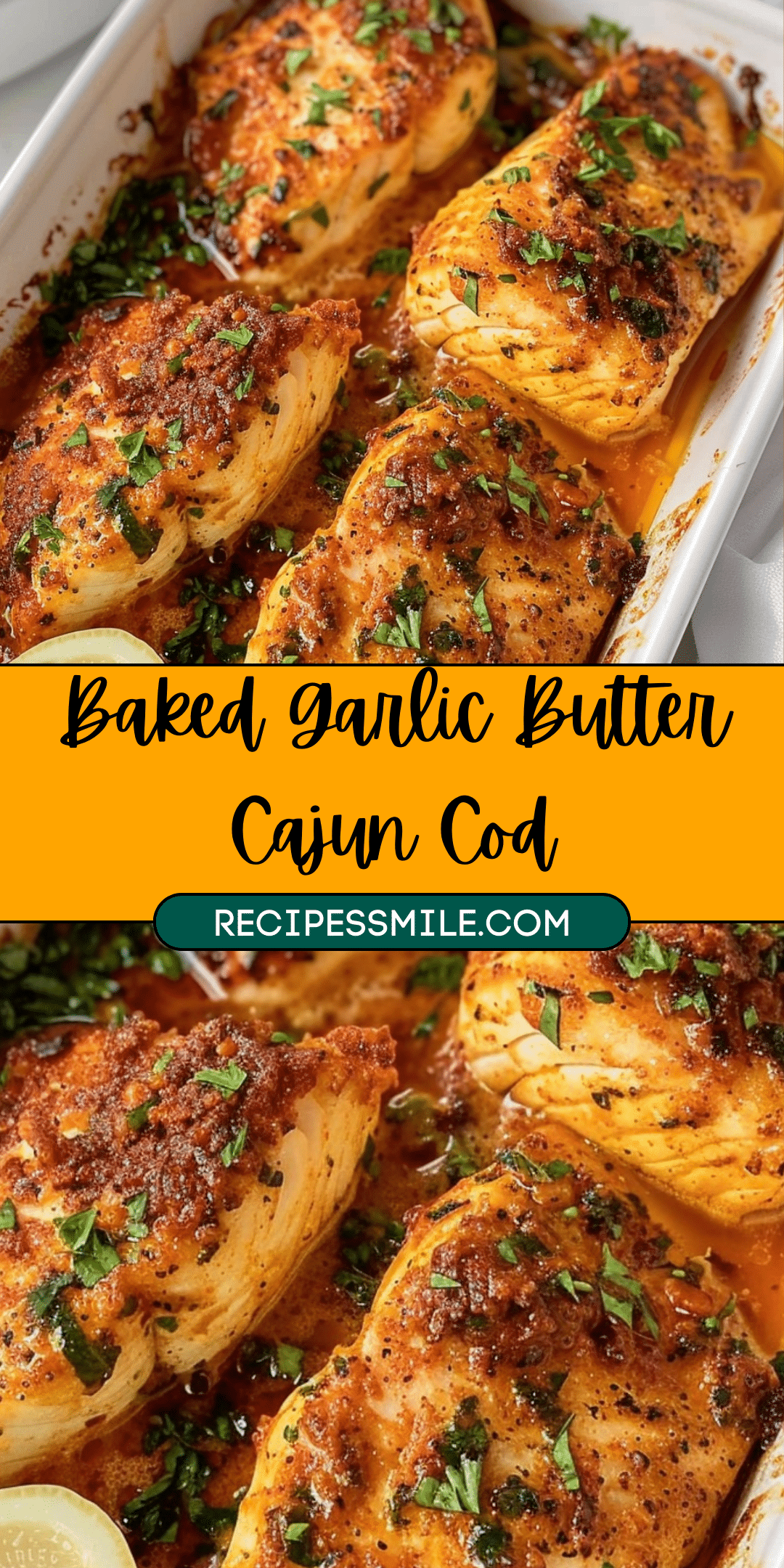 Baked Garlic Butter Cajun Cod - Recipes Smile