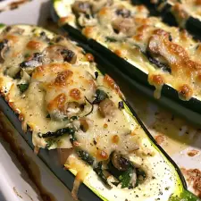 Spinach, Mushroom, and Ricotta Stuffed Zucchini-image