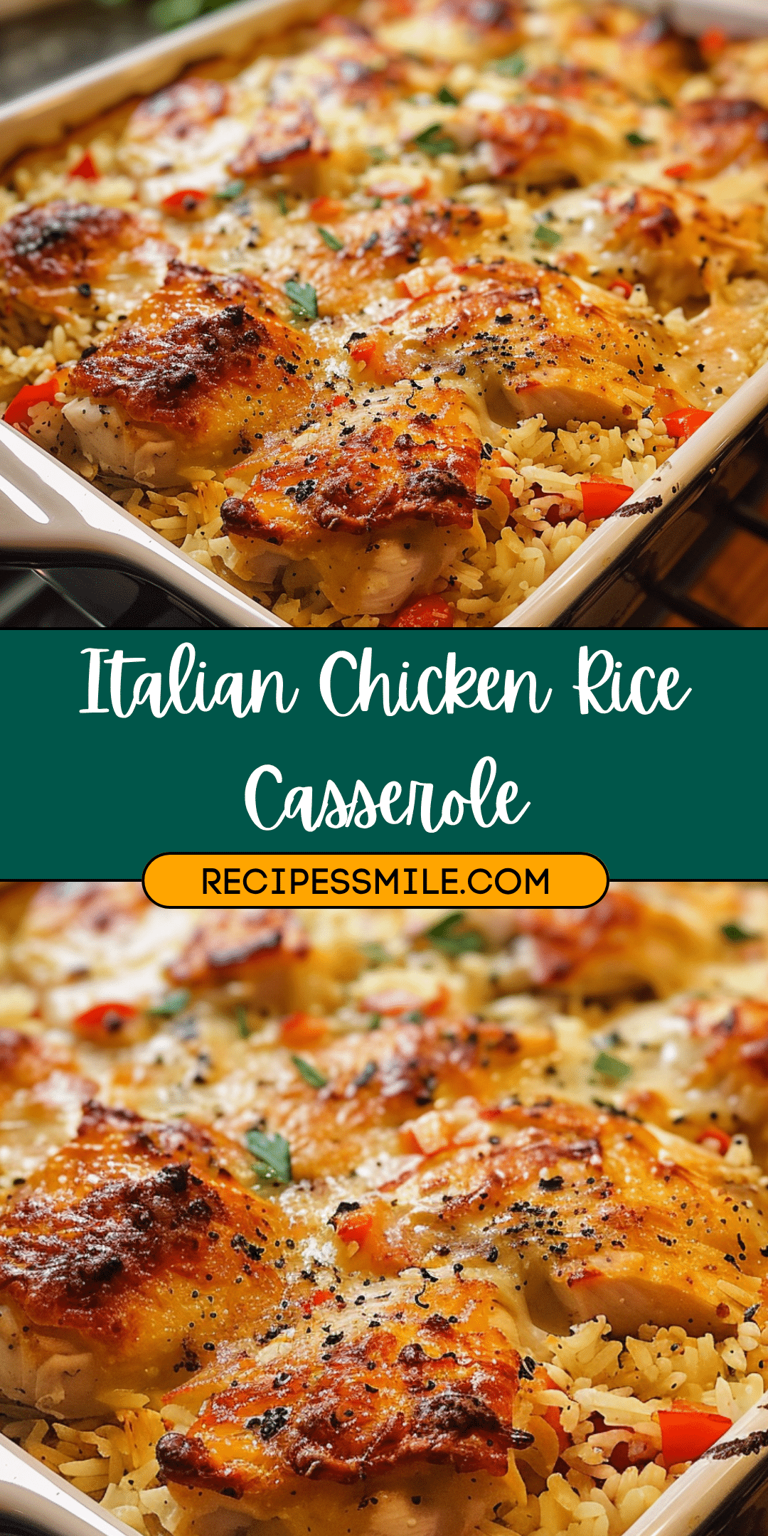 Italian Chicken Rice Casserole - Recipes Smile