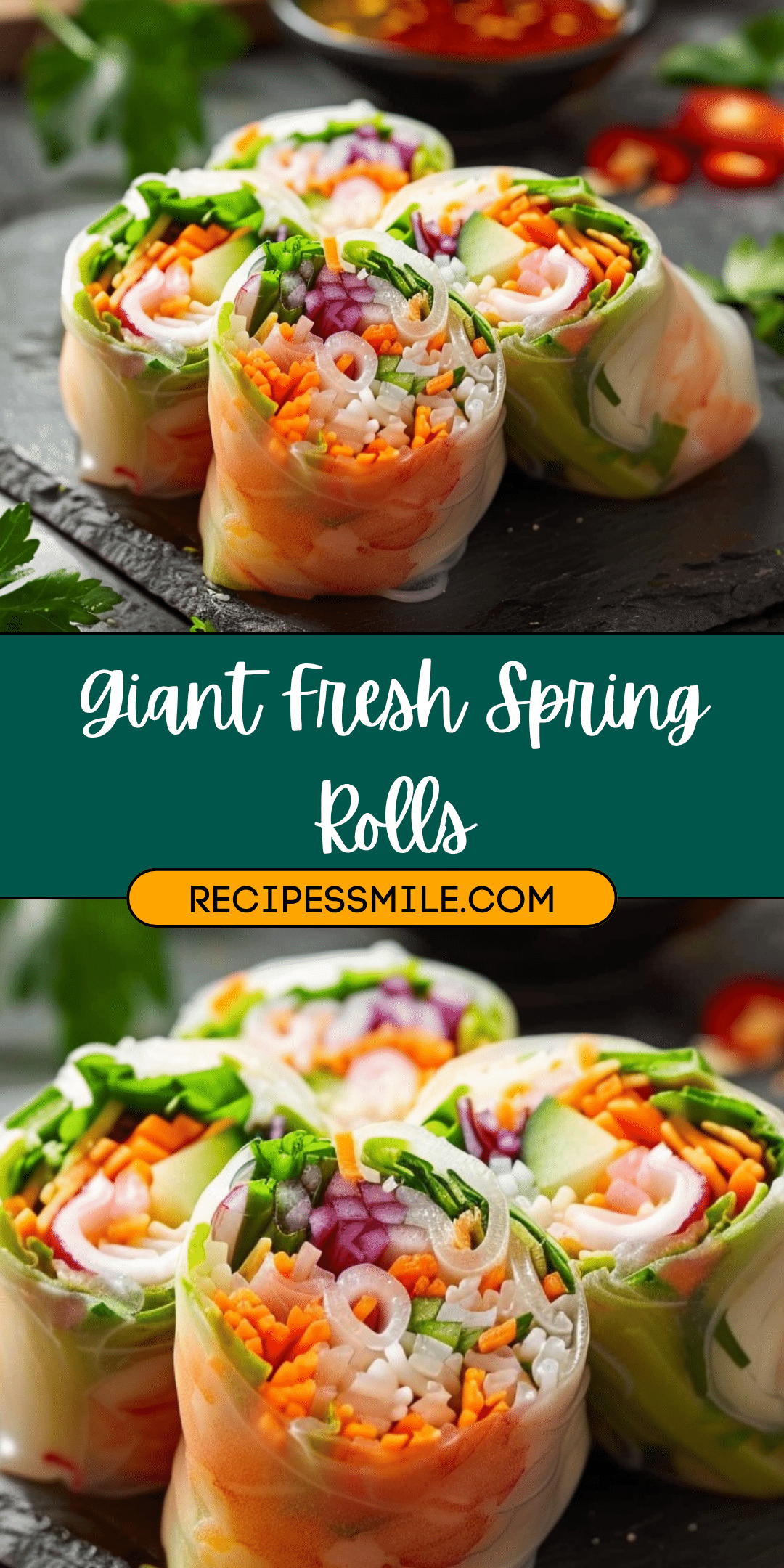 Giant Fresh Spring Rolls - Recipes Smile